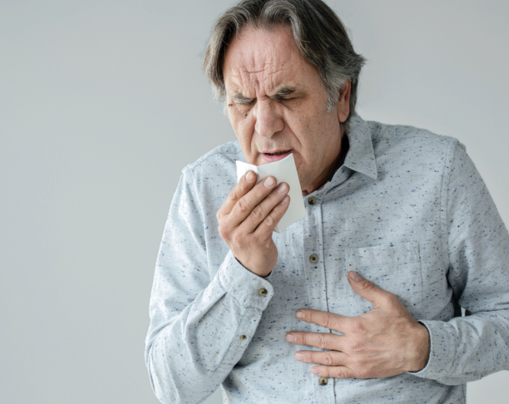 Síntomas de las infecciones respiratorias: Tos con expectoración, pitidos y dificultad respiratoria.
